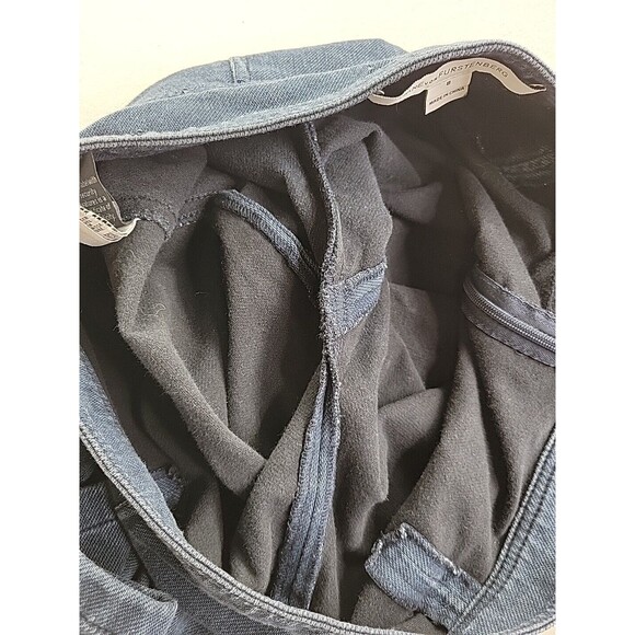 Diane Von Furstenberg Skinny Jean Lightweight Denim Stretch Women's 8 Side Zip - Picture 10 of 13